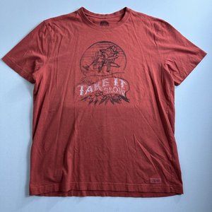 Life Is Good Take It Slow Beach Crusher Tee Rust Color Mens Size‎ Large Casual